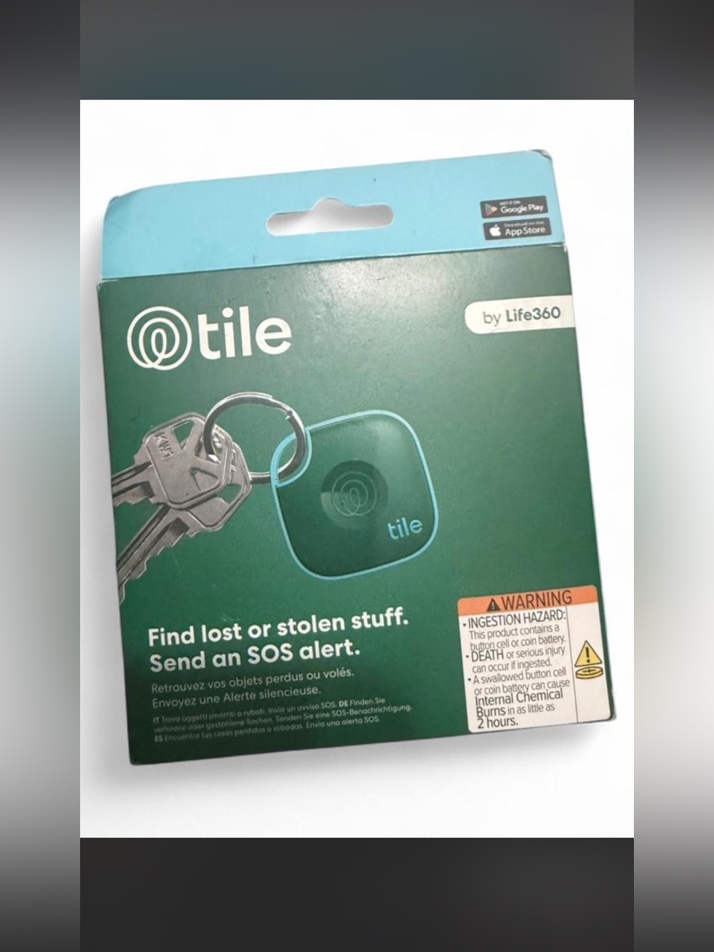 Tile Bluetooth Tracker (Green) – Find Lost Items & Send SOS Alerts